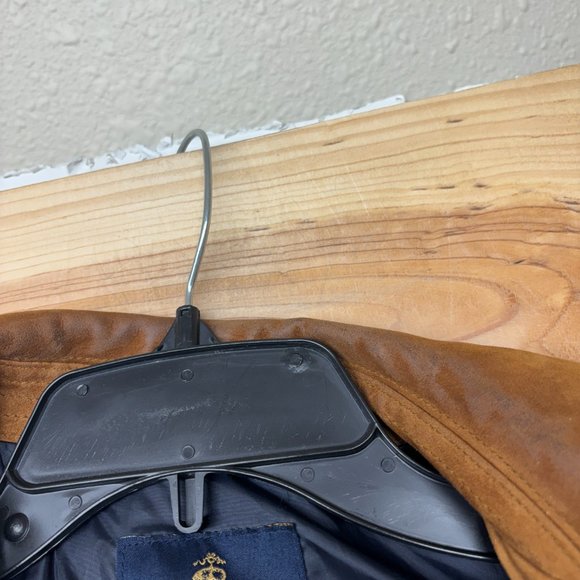 Brooks Brothers Suede Vest Mens Small Brown Full Zip Insulated Down Puffer - Picture 13 of 16